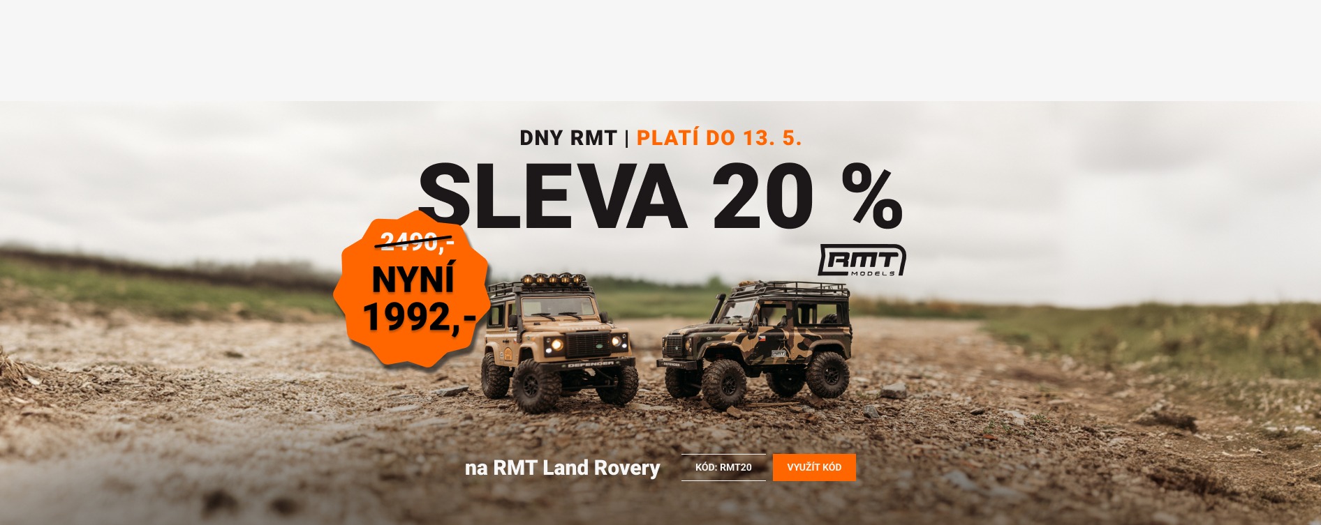 Sleva 20 % na RMT Land Rovery končí 13. 5.